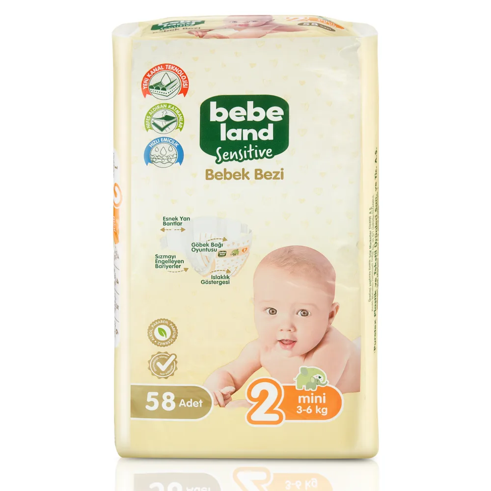 Bebeland Kanallı Mini Bebek Bezi 58 Adet