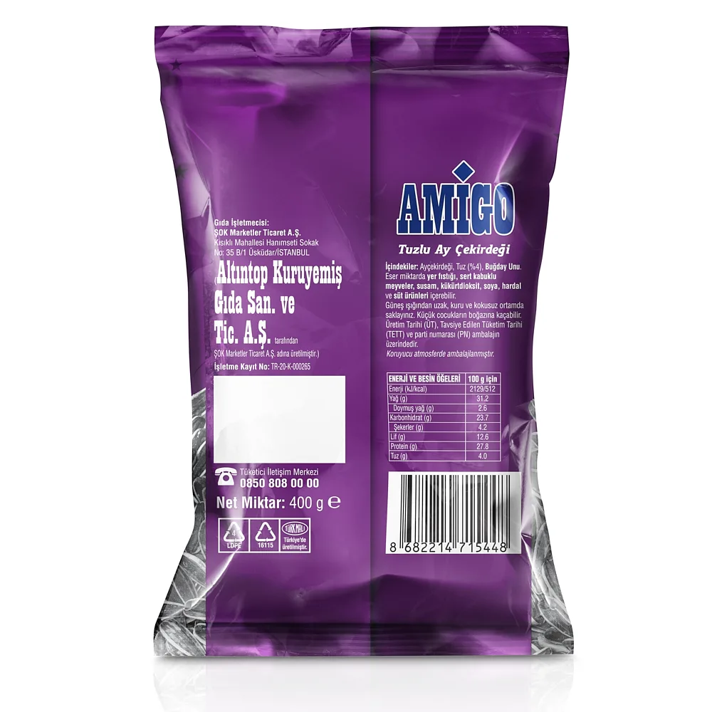 Amigo Siyah Tuzlu Ay Çekirdeği 400 g