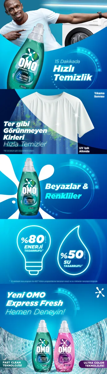 Omo Express Fresh Beyaz Ve Renkliler 1480 Ml