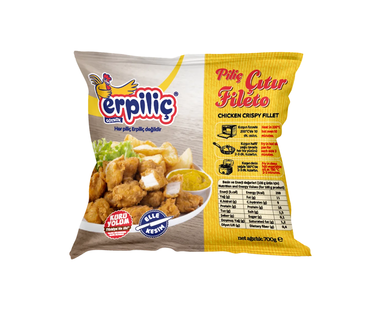 Erpiliç Dondurulmuş Piliç Çıtır Fileto 700 Gr