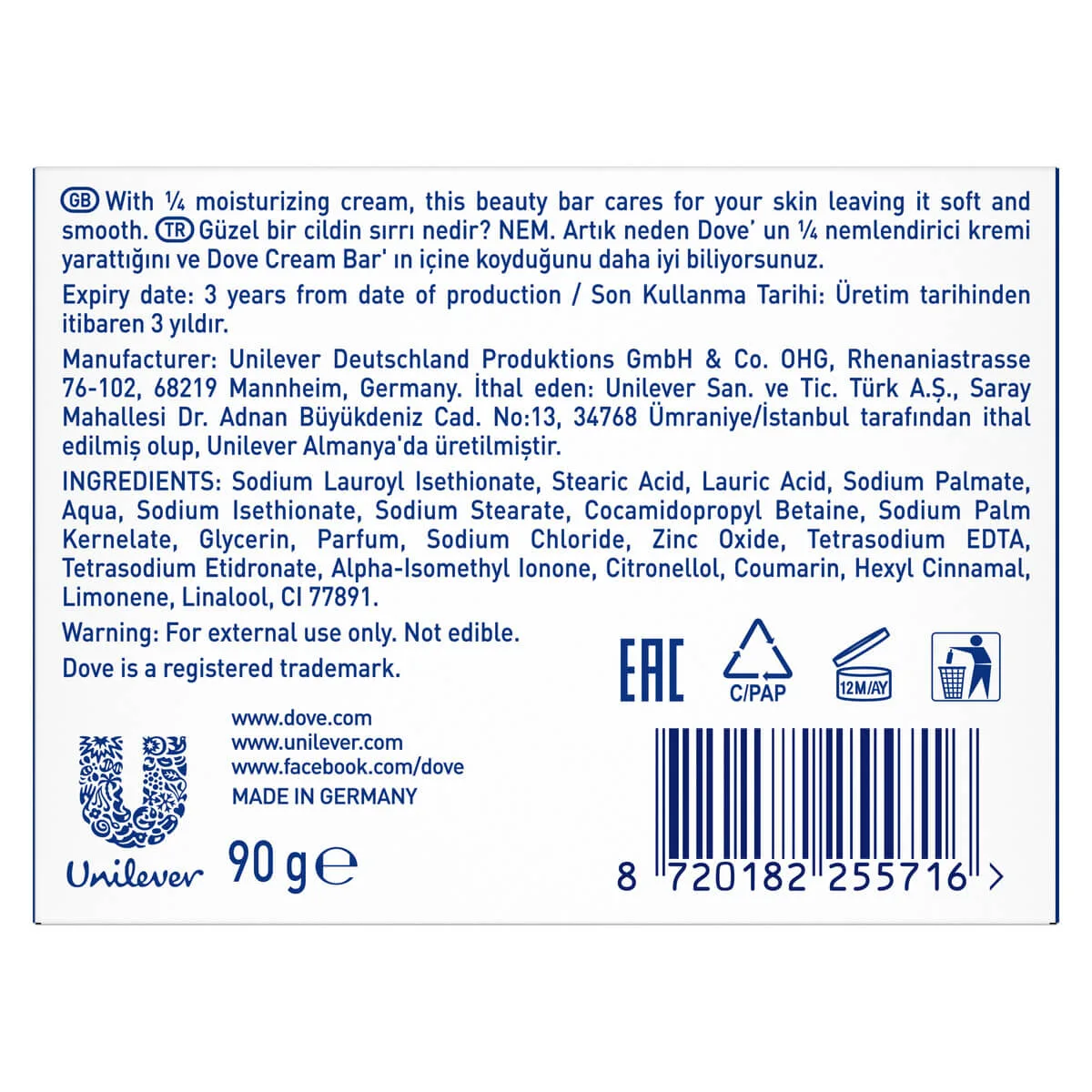 Dove Cream Bar 90 g