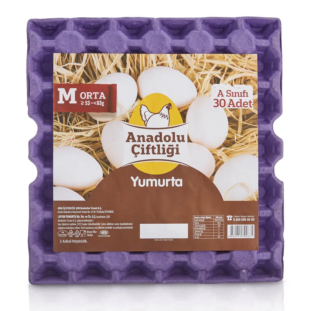 Anadolu Çiftliği M Yumurta 30'lu (53-63 g)