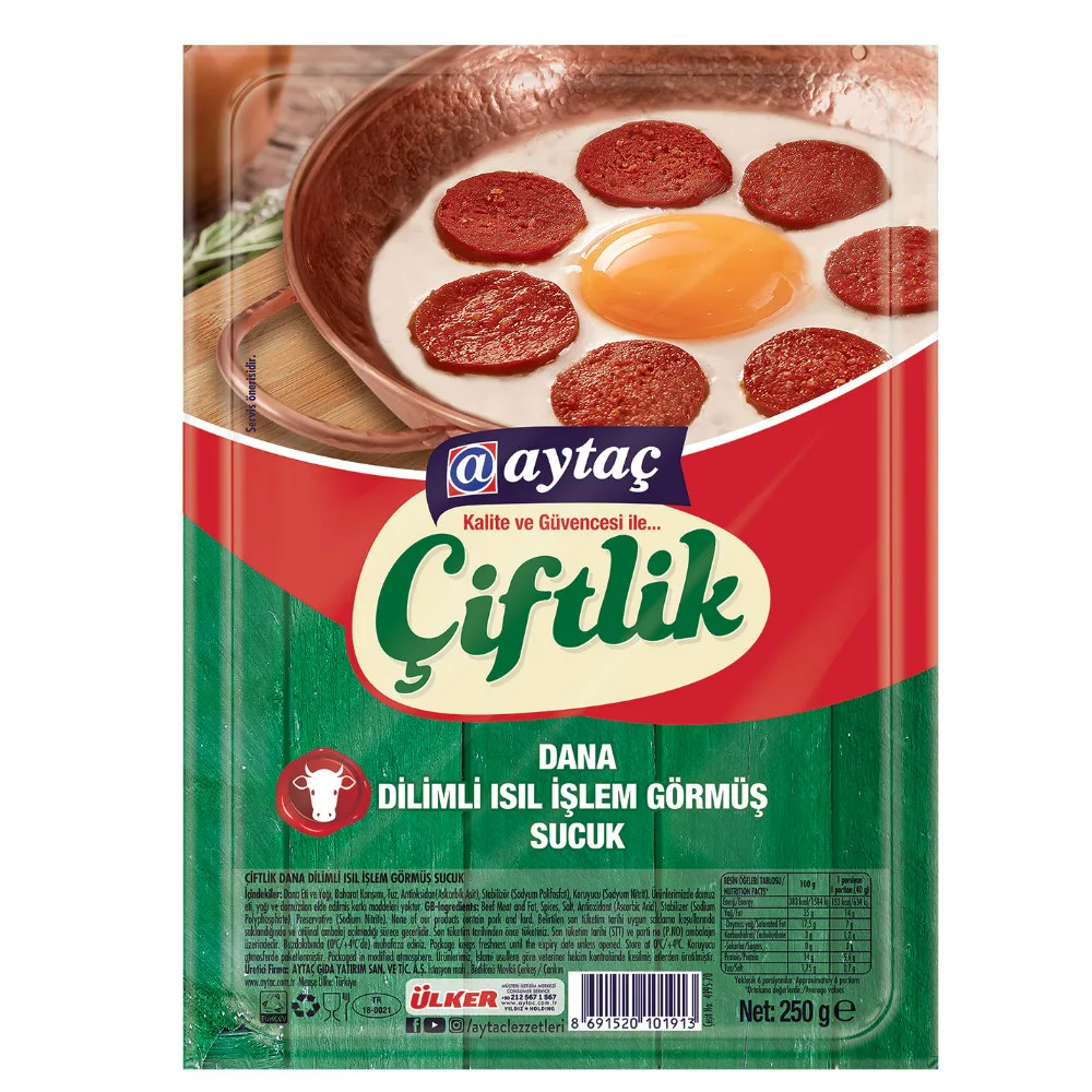 Aytaç Dilimli Dana Sucuk Isıl İşlem 250 g