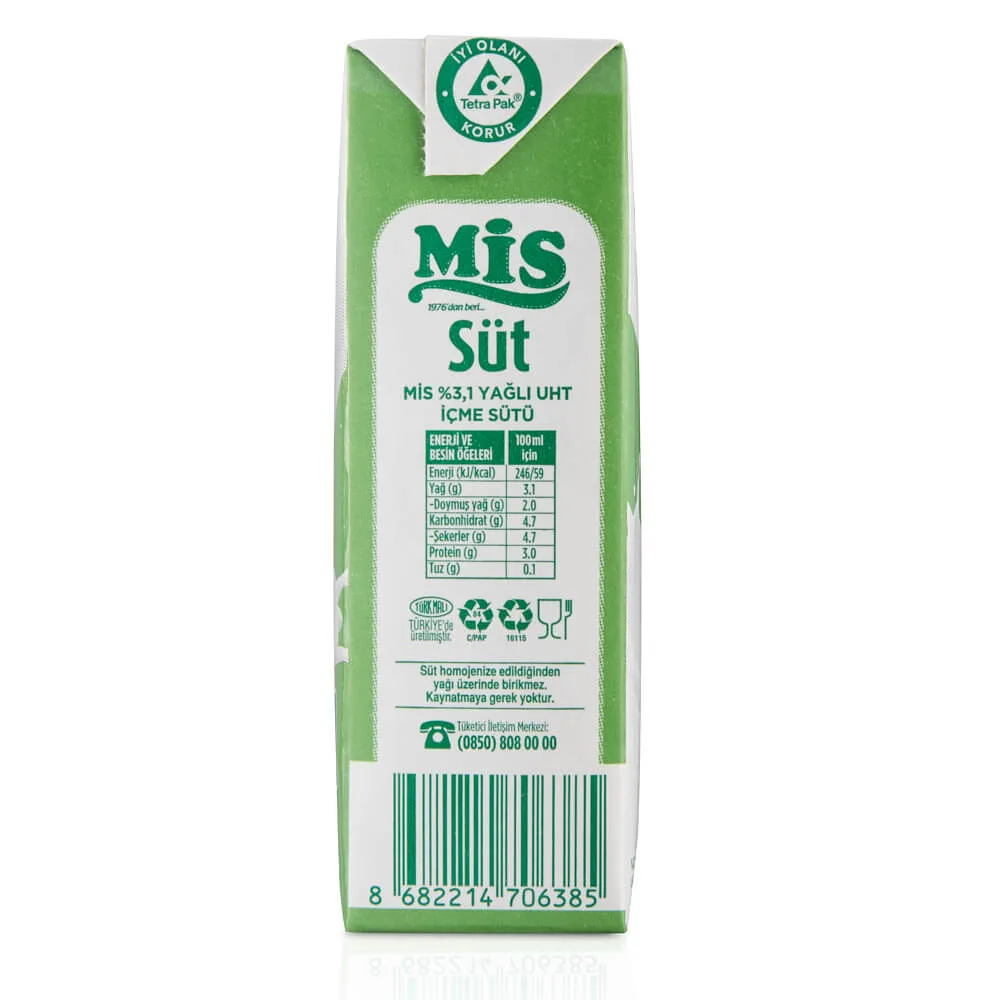 Mis Uht Süt %3.1 Yağlı 200 ml