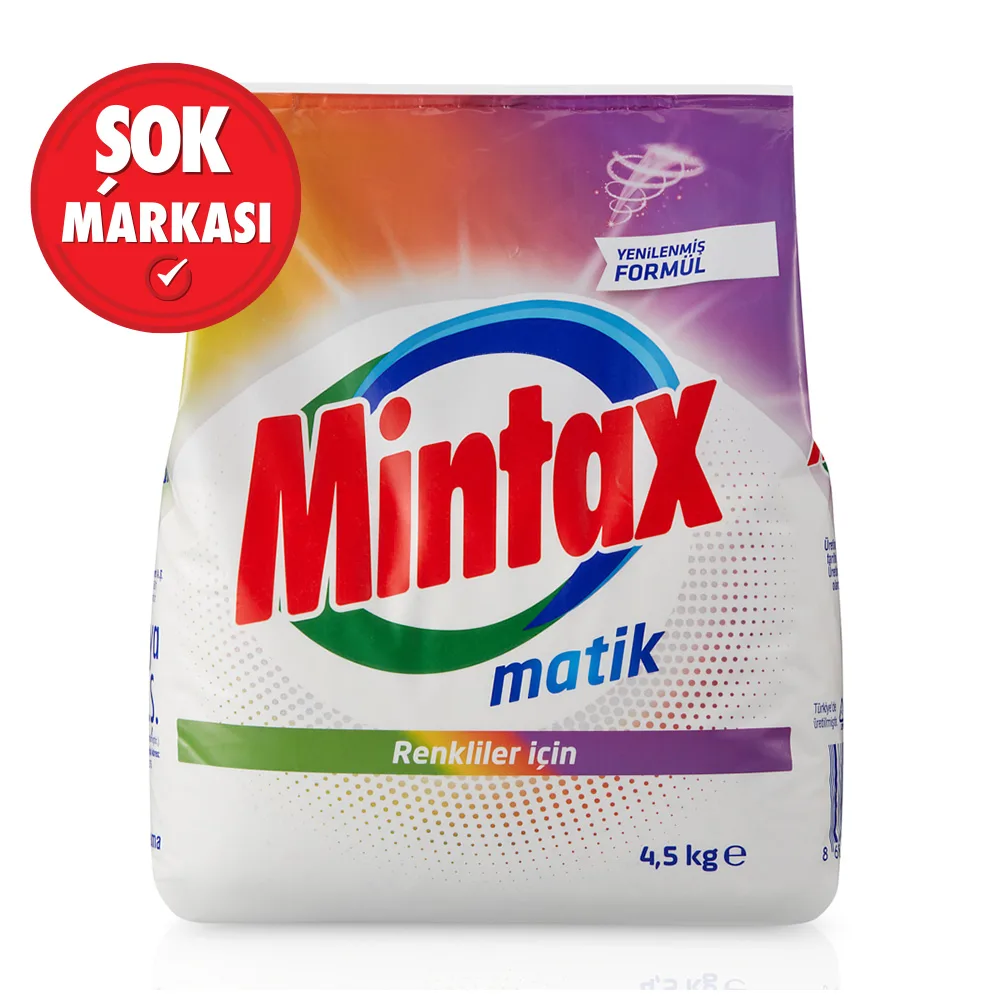 Mintax Matik Renkliler İçin Toz Deterjan 4.5 Kg