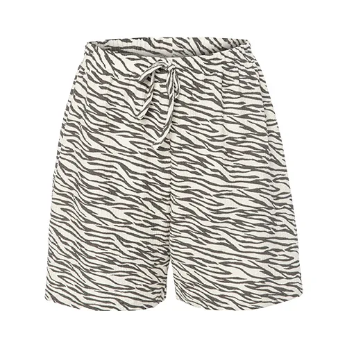Koza Kadın Krinkıl Kumaş Şort Zebra Desenli S-m