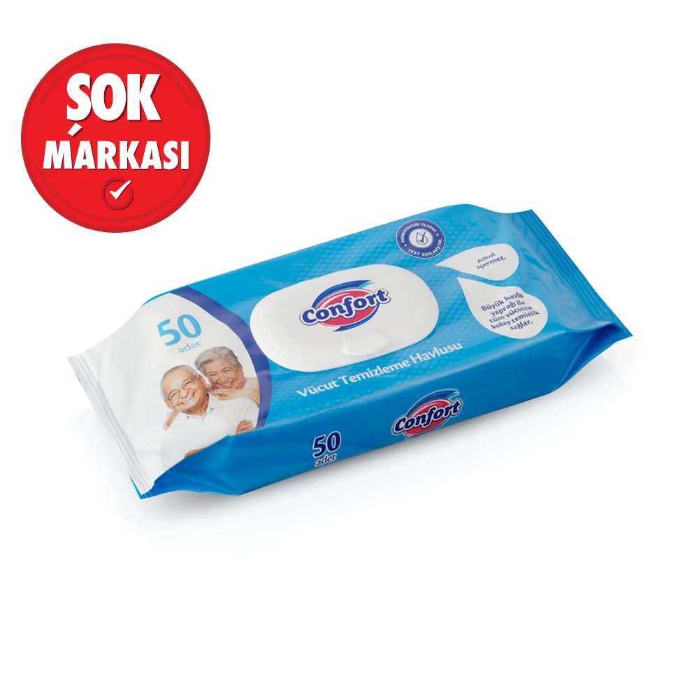 Confort Vücut Temizleme Havlusu 50 Adet